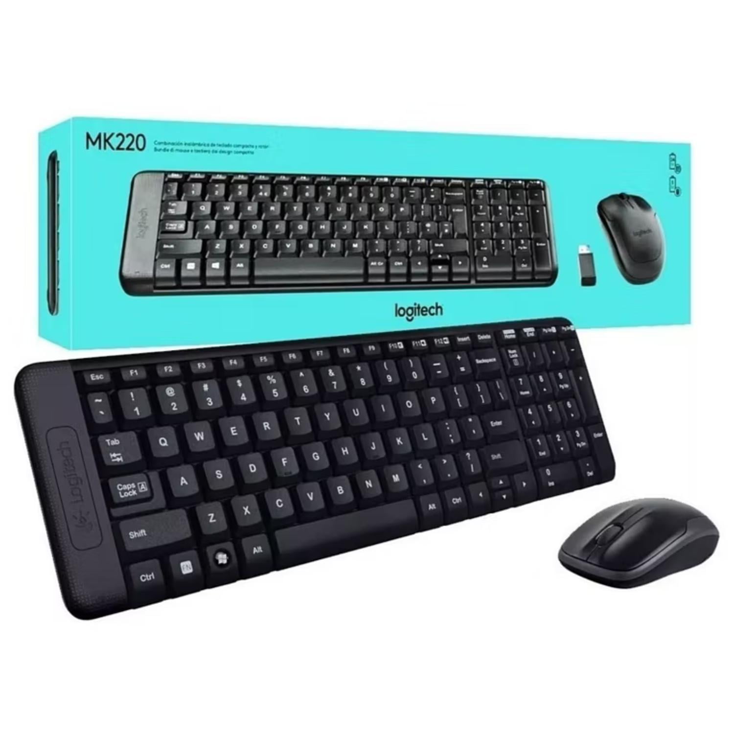 Logitech - Kit Teclado Y Mouse Inalambrico Usb Negro Mk220