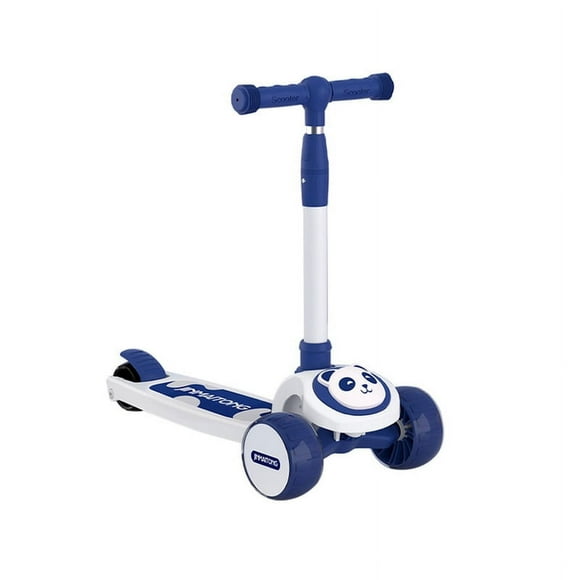 Scooter Infantil Premium Oso Panda Rueda Con Luces Azul