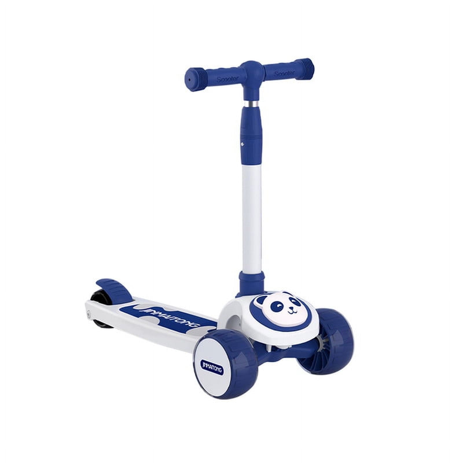 Babyluna - Scooter Infantil Premium Oso Panda Rueda Con Luces Azul
