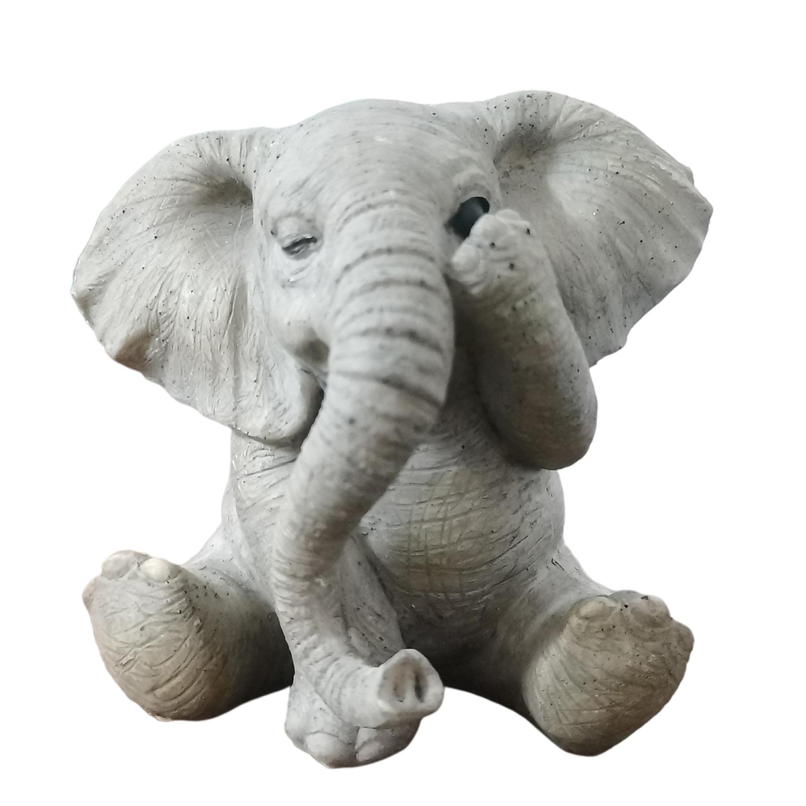 Bothyi - Bonita Estatuilla De Elefante, Estatua De Animal En Miniatura Para Gabinete, Decoración De Hotel, Cubierta De Ojo