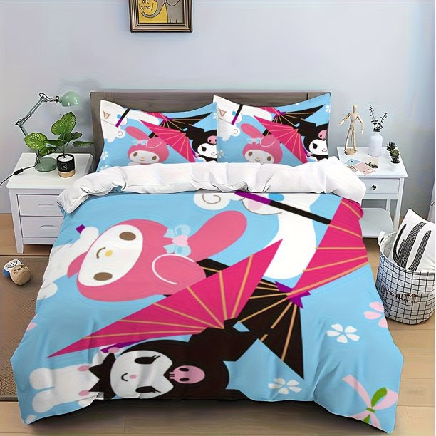 Sanrio Cartoon Cute Kuromi y2k Hot Printed Pattern Suitable Suitable for Home Bedrooms Guest Rooms