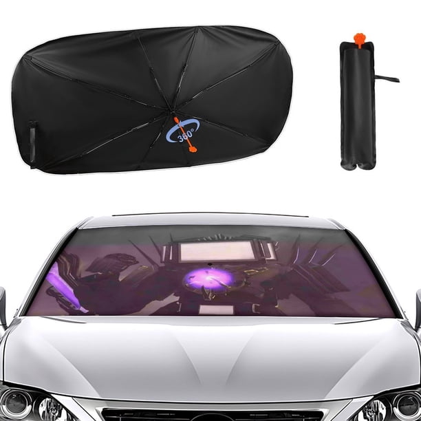 Hombre TV Titán Skibidi Toilet Sombrilla Solar para Auto - Protector de Parabrisas Plegable | Cortina Solar Delantero | Bloqueo UV y Aislamiento de Calor 133x73cm