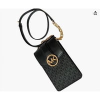 Cartera Michael Kors Carmen Small Logo Smartphone Crossbody Bag Black Mk Signature