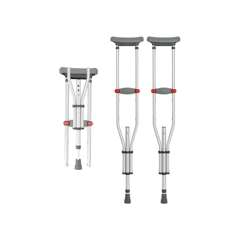 Genérico - Par Muletas Ortopédicas Plegables Altura Regulable Premium