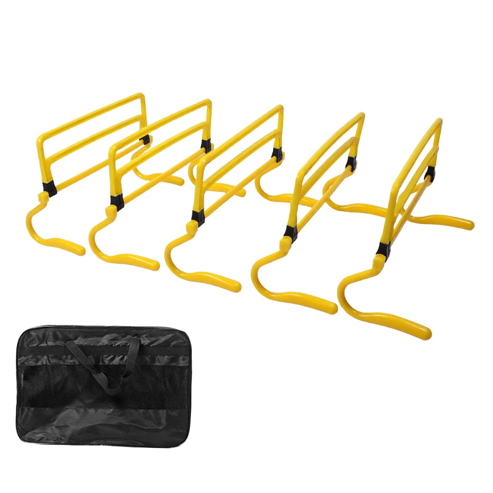 Magideal - Juego De 5 Vallas De Agilidad Para Entrenamiento De Velocidad Y Agilidad, Altura Ajustable Para Fútbol, Deportes Al Aire Libre Y Ejercicios De Pies. Amarillo