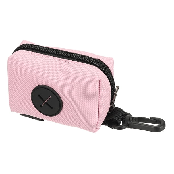 Uxcell Soporte para Bolsas de Excremento, Dispensador Reutilizable Portátil para Correa de Perro, Bolsa de Residuos de Mascotas, (1Pcs, Rosa), Para Exterior / Viaje / Paseo / Parque