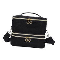 Magideal - Estuche Organizador De Esmalte De Uñas, Bolsa De Almacenamiento De Esmalte De Uñas, Doble Capa Con Capacidad Para 42 Botellas Y 1 Luz De Uñas, Estuche