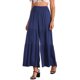 thumbnail image 4 of INSPIRE CHIC Pantalones Boho para Mujer Cintura Alta Elástica Acampanados con Volantes Palazzo Chic Pantalones de Pierna Ancha L Azul Oscuro, 4 of 5