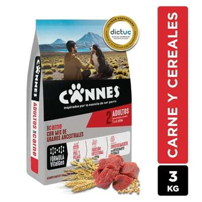 Alimento Seco Perro Adulto Raza Mediana/Grande Carne Y Cereales Bolsa 3 Kg Cannes