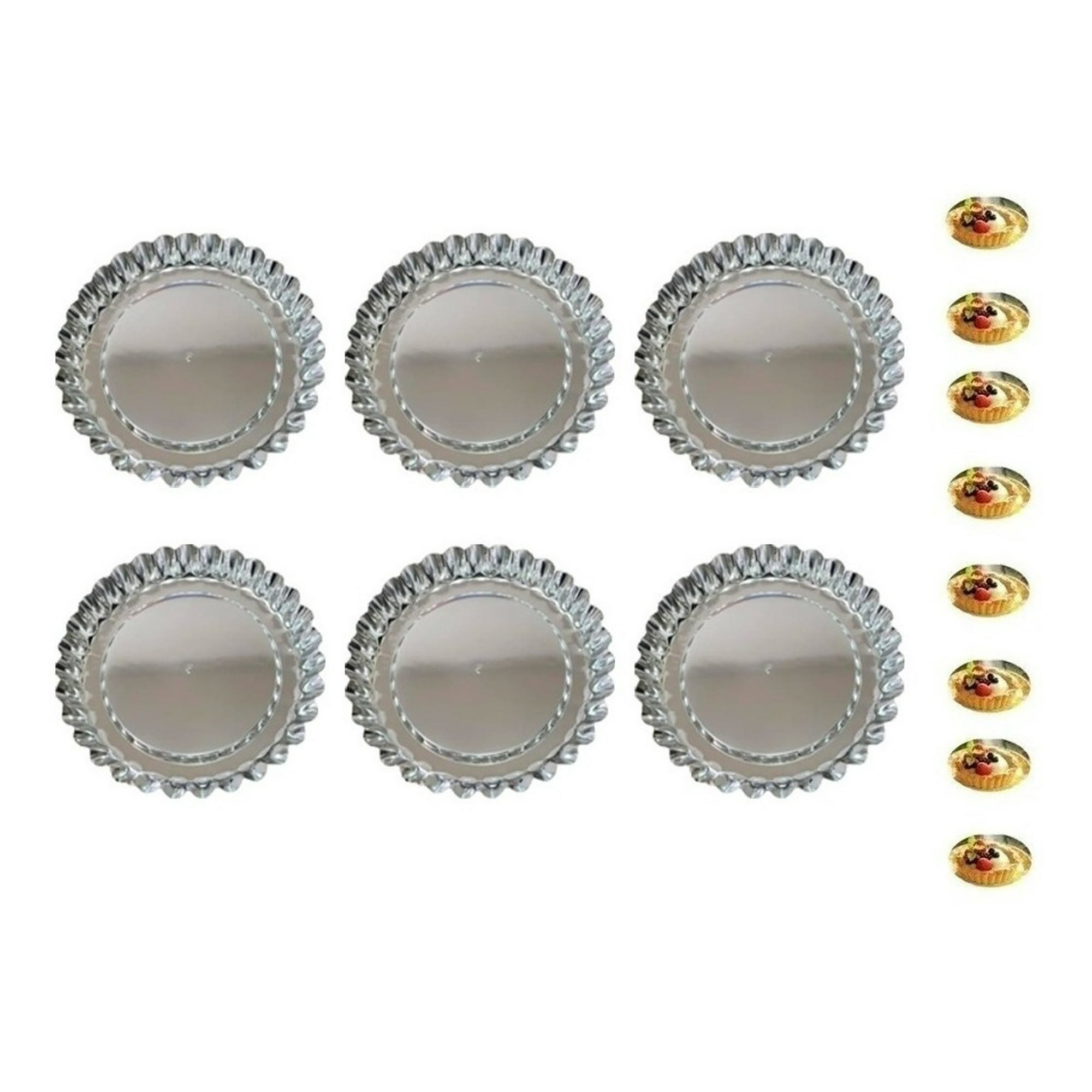Genérico - Pack 12 Moldes De Tartaleta Molde Tarta Individual Fija 10,5