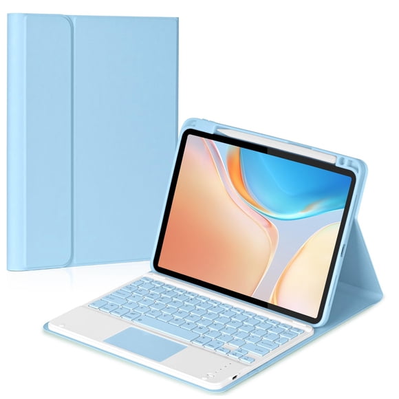 Funda con teclado Bluetooth y touchpad Eisuiyi para iPad 10.9/11" color azul cielo