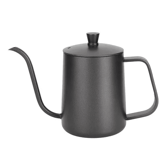 Tetera de cuello de cisne negra, 350 ml, para café o té