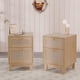 thumbnail image 1 of Juego de 2 Mesitas de Noche Betterhood de Madera y Rattan con Puertos USB Tipo-C, 1 of 9