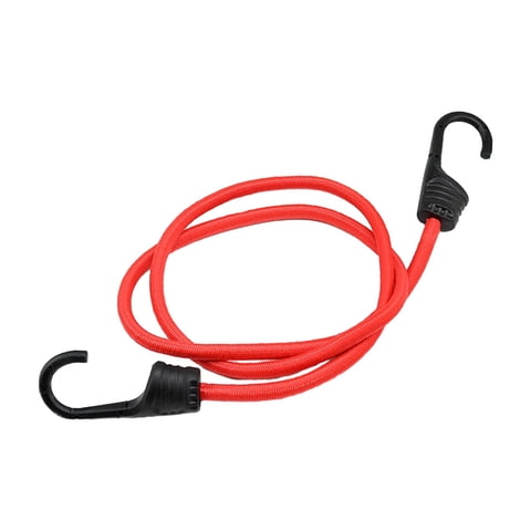 Ioensy - Cordón Elástico Para Bicicleta Con Ganchos, Correa Elástica Para Ciclismo, Ciclismo Al Aire Libre, Rojo, 100Cm