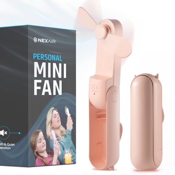 Ventilador de mano NEXAIR mini recargable de 2 velocidades, rosa