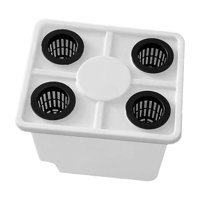 Magideal - Cultivo De Barril Holandés En Aguas Profundas, Suministros Para Jardinería, Accesorios Para Invernaderos, Cubo Para Plantas, Macetero Para Invernadero Blanco Con Tapa De 4 Agujeros