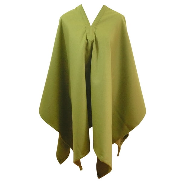 Poncho Paño 100% Lana Unisex - Largo - Verde Limón