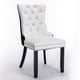 thumbnail image 2 of A&A Furniture,Nikki Collection Modern,High-end Tufted Solid Wood Contemporary PU and Velvet Upholstered Dining Chair with Wood Legs Nailhead Trim 2 Pcs Set,White+Black, SW2101WB, 2 of 3