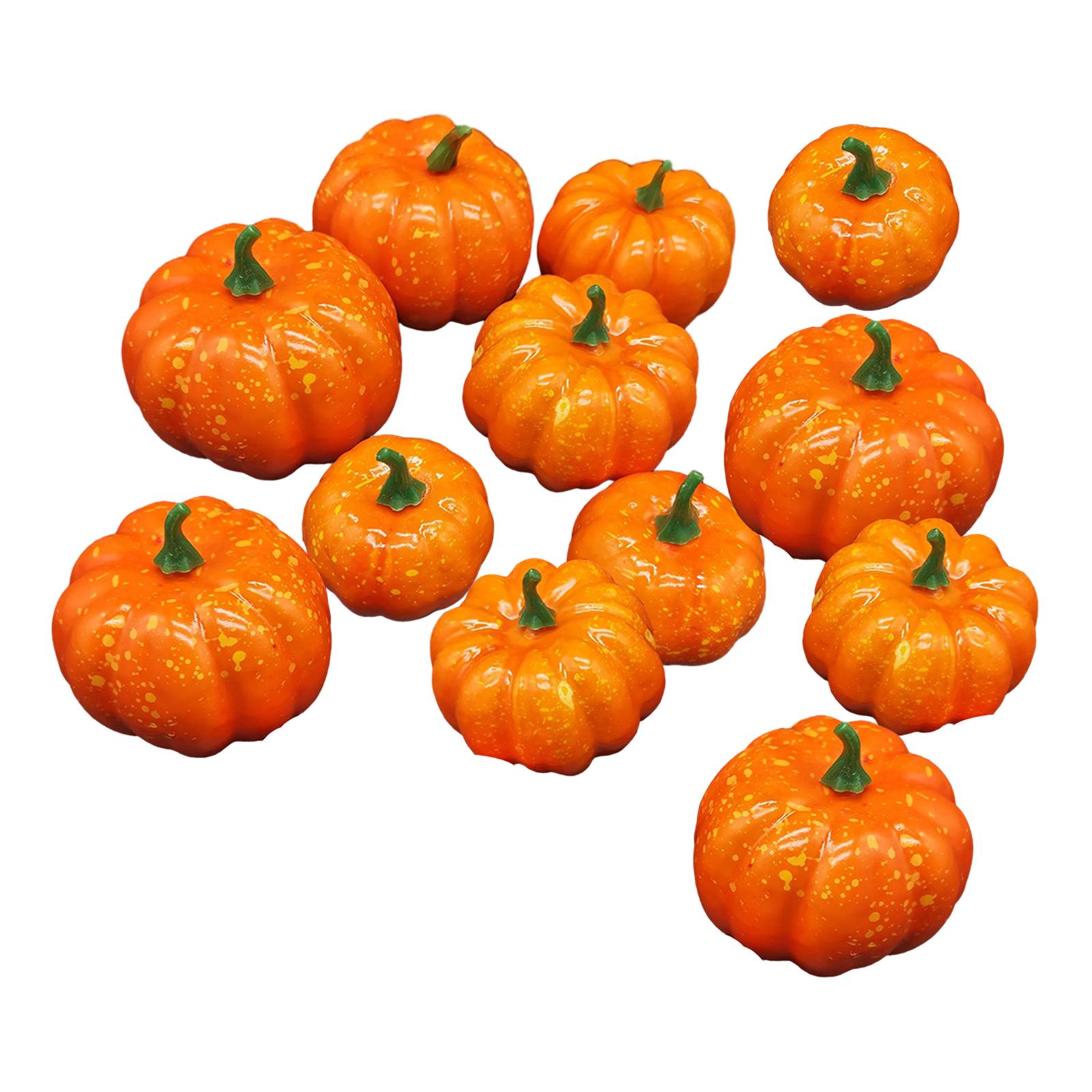 Magideal - 12 Piezas De Calabazas Artificiales, Decoración De Otoño, Adorno De Acción De Gracias, Tamaños Surtidos Para Centros De Mesa De Boda De Acción De Grac Estilo B