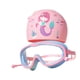 thumbnail image 2 of Gorro de natación, Gafas de natación para niños, portátiles, cómodas, de visión amplia, Gafas de natación antivaho, Gafas de natación para Equipos de Rosado azul, 2 of 5