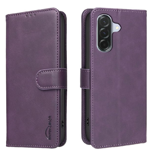 Funda Billetera para Samsung Galaxy S25 FE Protección RFID y Soporte Ajustable Morado