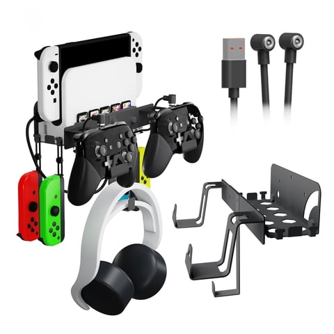 Soporte De Pared Aaronmei Para Switch Oled 5 En 1 Negro