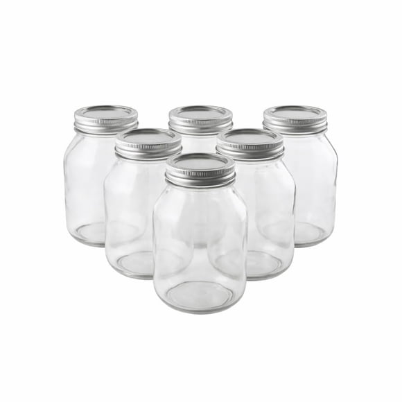 Frascos Mason FastRack de 946 ml, paquete de 6, con tapas herméticas