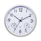 thumbnail image 1 of Reloj de pared silencioso retro de 12 pulgadas para interiores y exteriores, resistente al agua y con termómetro, 1 of 5