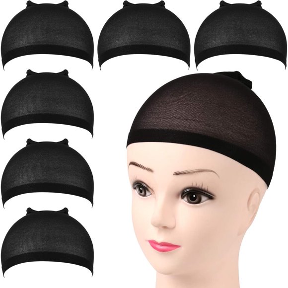Fandamei Wig Cap, 6PCS Black Stocking Caps for Wigs, Stretch