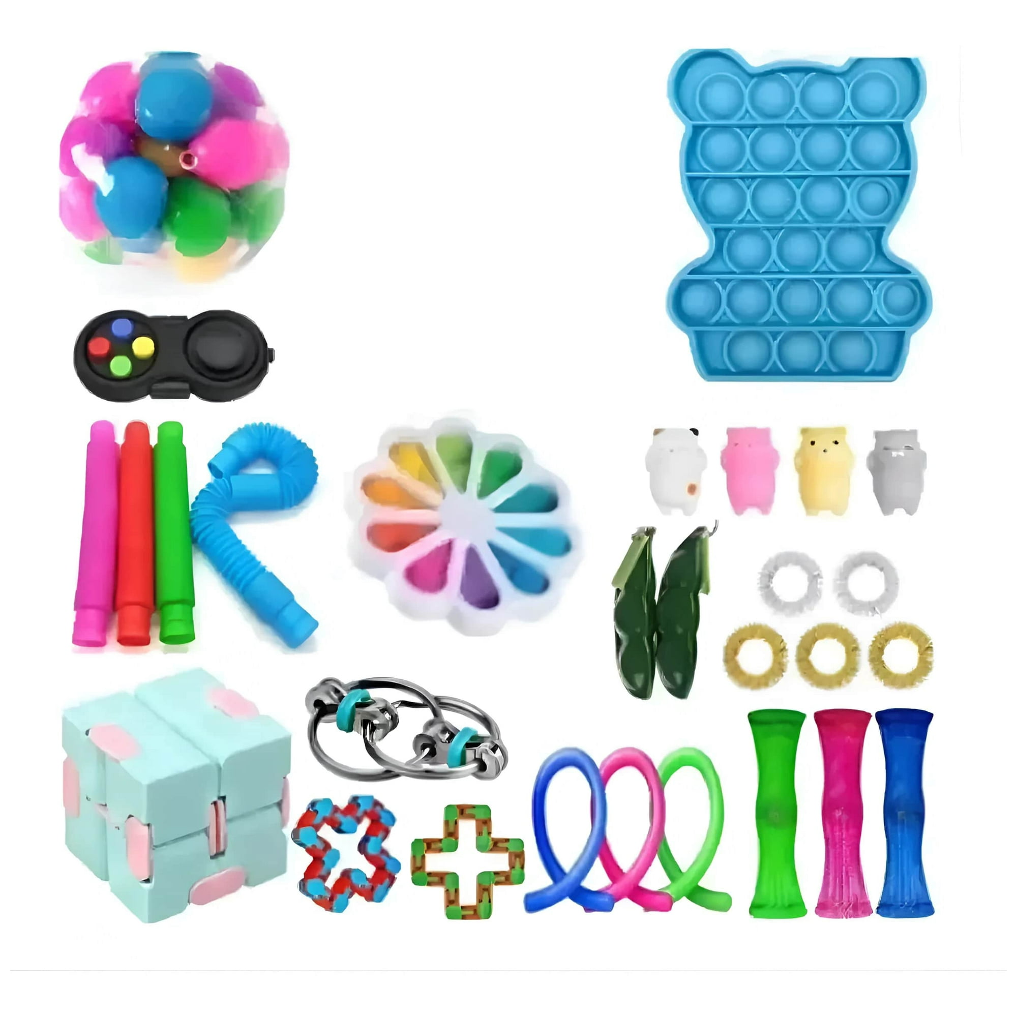 29 Piezas Pop Fidget Juguete Push Pop Juego Anti Estrés Lider