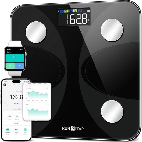 Báscula inteligente RunStar Digital para medir el peso corporal y el% de grasa