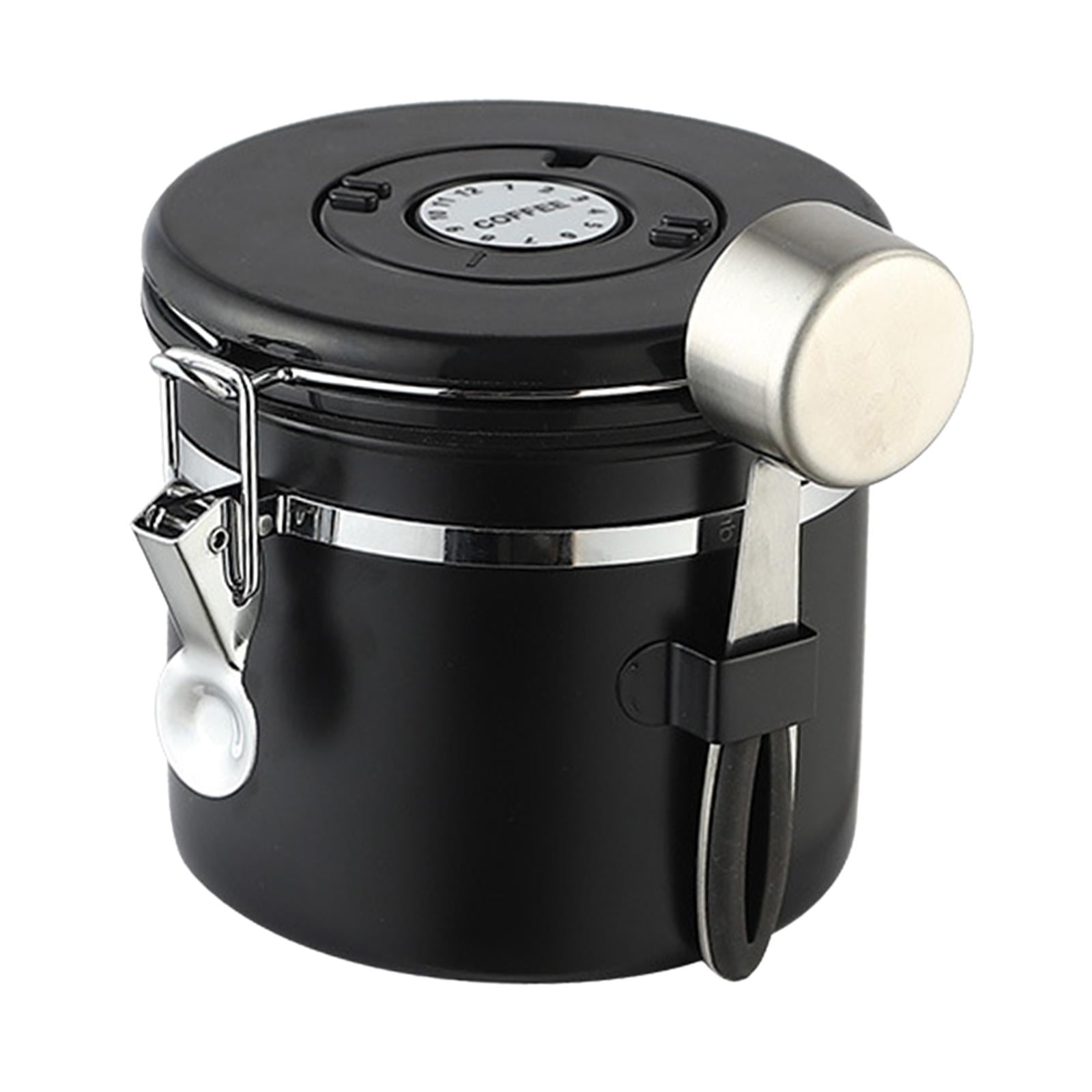 Bothyi - Contenedor De Granos De Café Almacenamiento Al Vacío Con Cuchara De Acero Para Té 1.2l