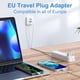 thumbnail image 2 of Regleta adaptadora de viaje europea Unidapt con 3 puertos USB, 3 tomas AC y cable de 1 m, 2 of 7