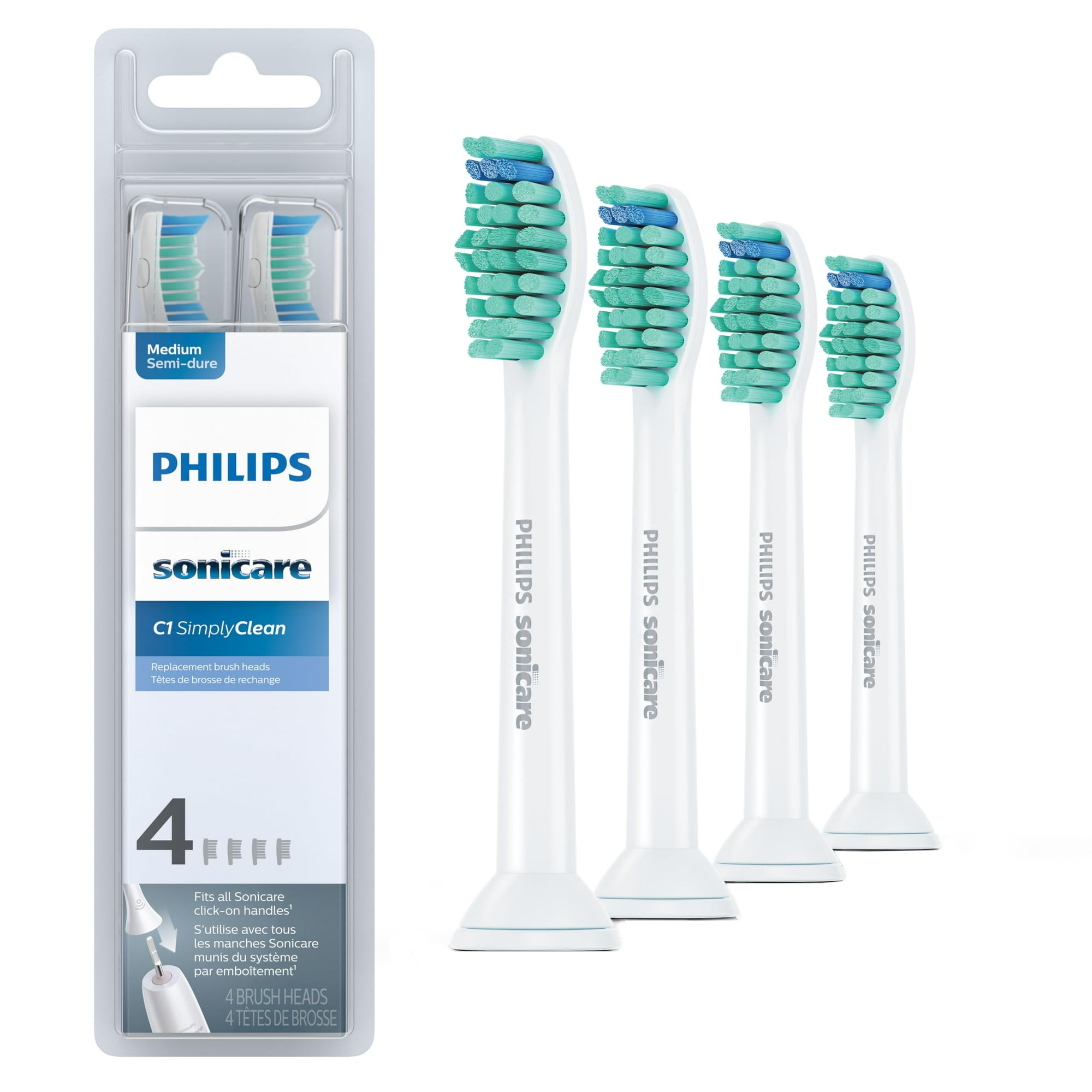 Cabezales De Repuesto Para Cepillos De Dientes Philips Sonicare Simplyclean C1, Paquete De 4