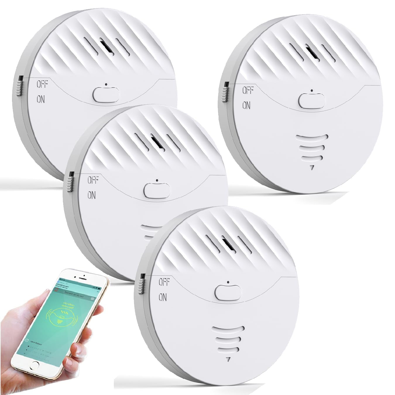 Evernary - Sistema De Alarma Wifi Para Ventanas Everary Con Detección De Rotura De Cristales X4