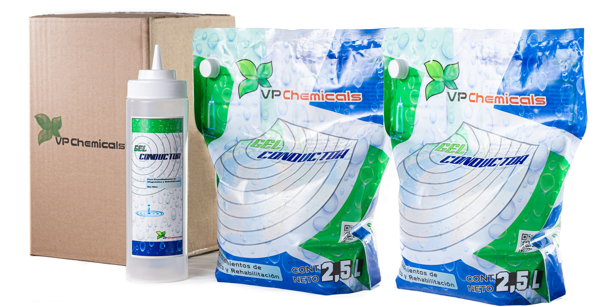 Vp Chemicals - Gel Conductor Pack 2 Bolsas 2,5 Lts + Dispensador