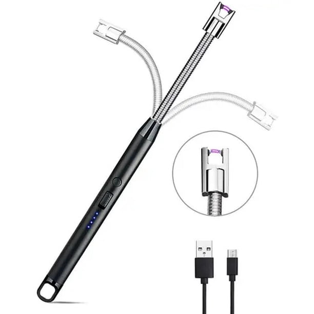 Encendedor Electrico Recargable Portatil Usb Para Cocina Chispero Plasma Arco Flexible Con Indicador Bateria FIGOIMPORT