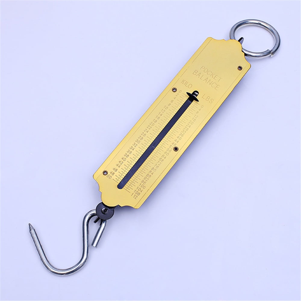 Xusx111 - Balanza De Muelle De Bolsillo | Max. 50 Kg Balanza De Pesca Con Gancho Balanza De Equipaje Mecánica Portátil Función De Apagado Automático Para El Hogar, Tiendas, Equipaje, Viajes, Pesca, Al