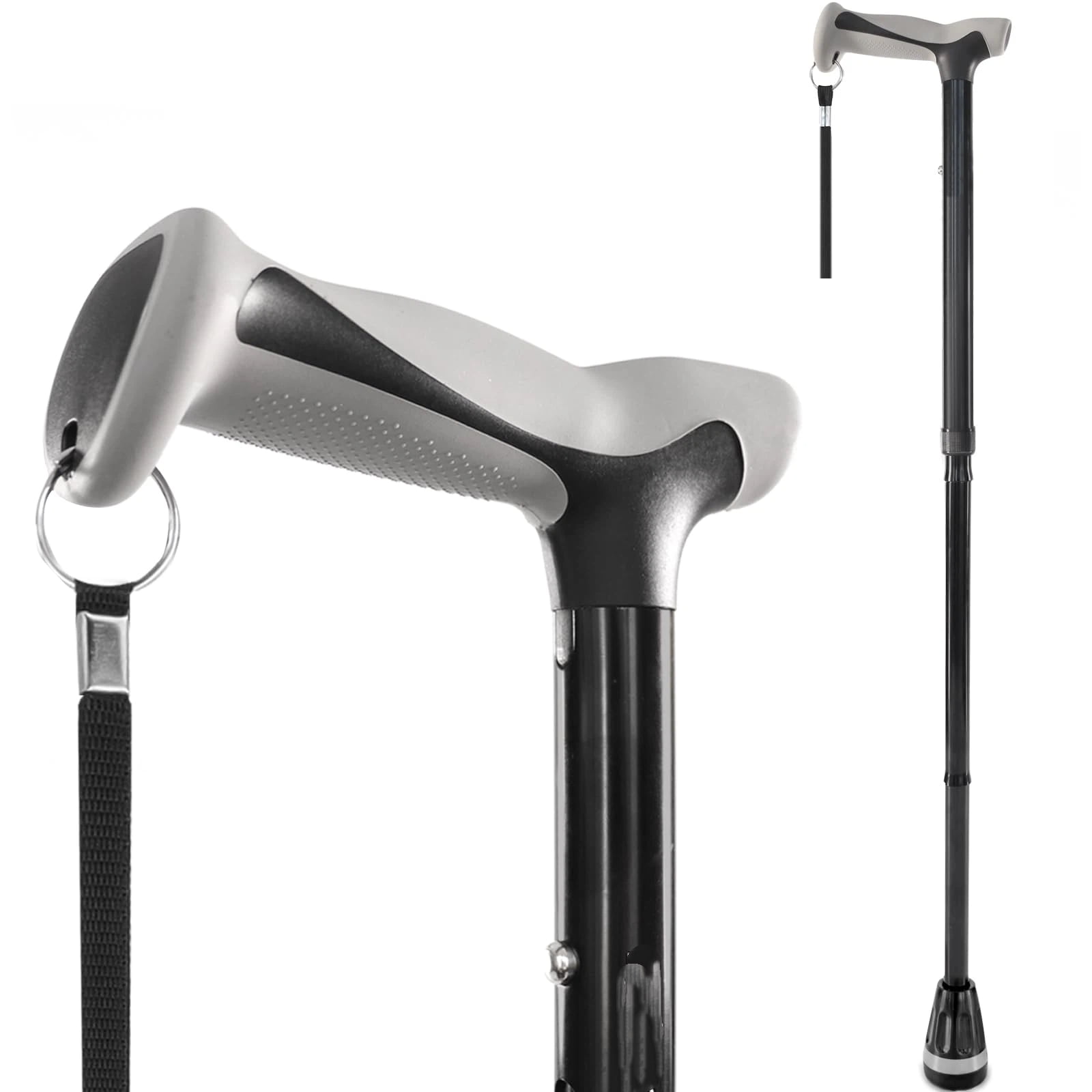 Xusx111 - Caña Para Caminar, Plegable, Ajustable, Ligero, Cañas Para Caminar Para Hombres Y Mujeres, Manija Ergonómica Suave, Punta Pesada Para Todo El Terreno, Palos Para Caminar Para Personas Mayore