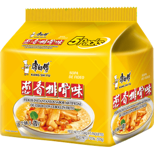Fideo Instantaneo Kang Shi Fu Sabor Artificial De Cerdo Con Cebollín Frito 104G*Pack 5 Bolsas