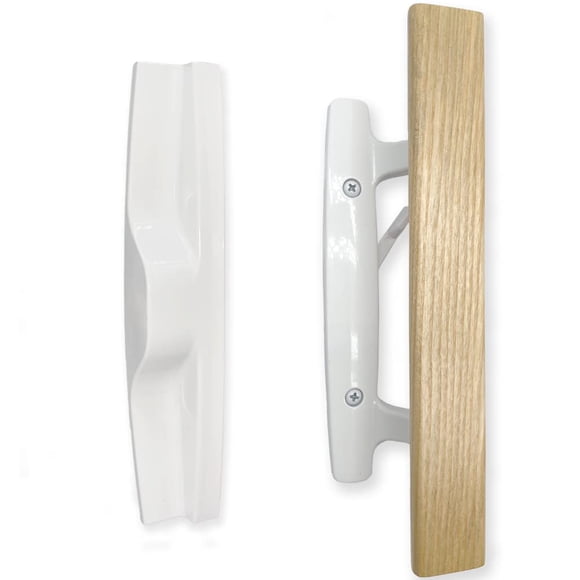 Juego de manijas para puerta corrediza de patio ALLYWASAI estilo mortise, blanco