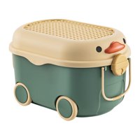 Magideal - Caja De Almacenamiento Apilable Con Ruedas Y Tapa, Con Asas, Ideal Para Organizar Refrigerios, Portátil Para La Habitación De Los Niños, La Sala De Ju Verde Medio