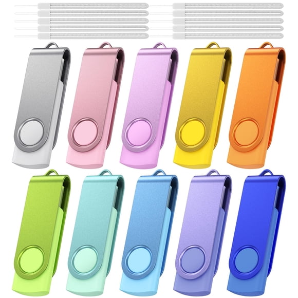Unidad flash Kepmem 64 GB USB 2.0 de alta capacidad x10 con cordón