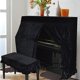 thumbnail image 2 of Funda para piano Omonic universal 118-131 cm negra de peluche, 2 of 6