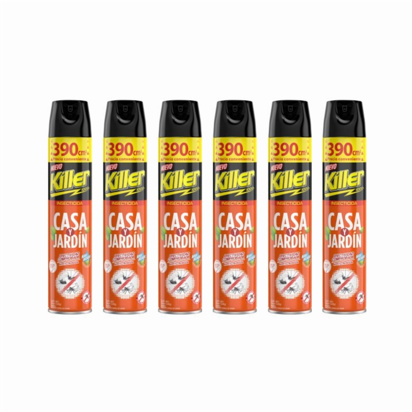 Killer - Pack 6 Insecticida En Aerosol 560cc Casa Y Jardin