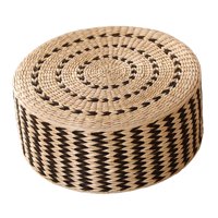 Ioensy - Cojín De Meditación De Paja, Almohada De Asiento De Yoga Para Meditación En Interiores, Ceremonia Del Té, Negro, 40Cm