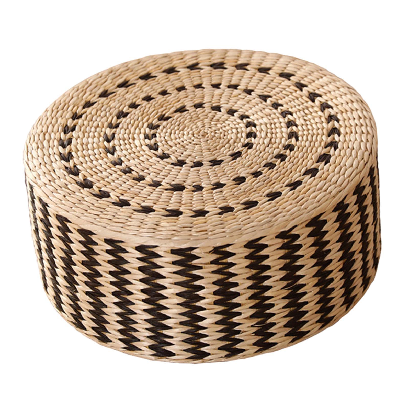 Ioensy - Cojín De Meditación De Paja, Almohada De Asiento De Yoga Para Meditación En Interiores, Ceremonia Del Té, Negro, 40Cm