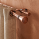 thumbnail image 2 of Set Doble De Barras Para Cortina Extensible 75-110 Cm De Metal Diámetro 16/19 Mm Soporte De Muro Terminal Cónico Color Cobre, 2 of 4