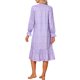 thumbnail image 3 of INSPIRE CHIC Vestido de dormir de manga larga con flores para mujer, camisón suave midi con acentos de volantes y cuello redondo 2XL púrpura, 3 of 6