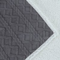 Frazada Andes Jacquard Sherpa Gris 2 Plaza